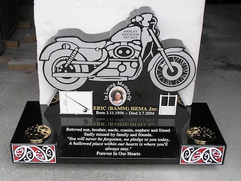 HARLEY MOTOR BIKE SHAPE HEADSTONE